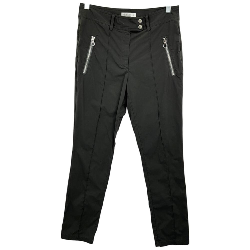 Anatomie Slim Travel Pants Womens Small Black Stretch Zip Pockets Lightweight